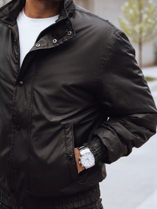 Černá prošívaná pánská bunda pro přechodné období