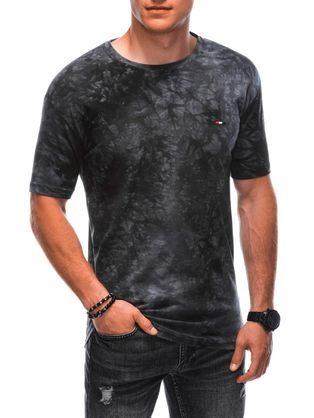 Trendy grafitové batikované tričko S1892