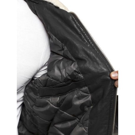 Černá pánská koženková bunda O/4811Z
