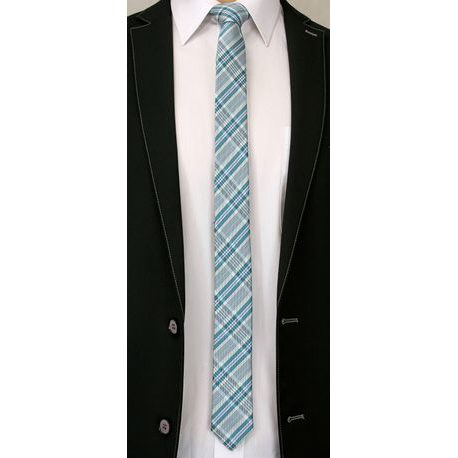Zelená károvaná pánská kravata