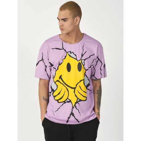 Trendové světlo-fialové tričko se smajlíkem MR/21537