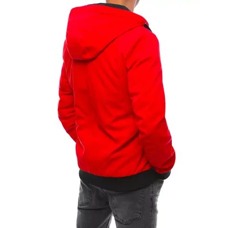 Trendy bunda s kapucí v červené barvě