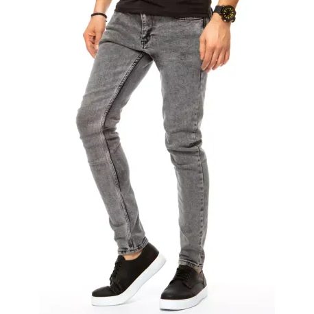 Pohodlné džíny v šedé barvě