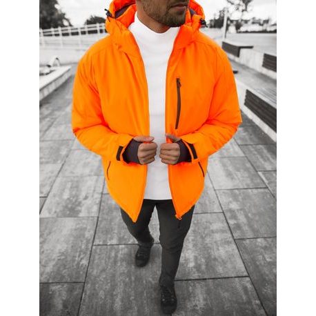 Stylová zimní bunda v pomerančové barvě JS/HH011/48Z