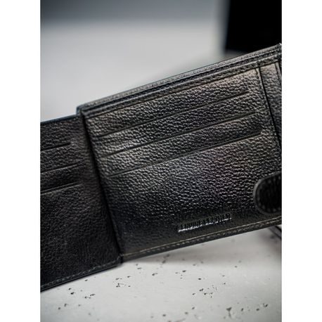 Černá kožená peněženka Cavaldi