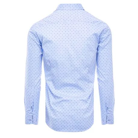 Blankytně modrá bavlněná košile se zajímavým vzorem