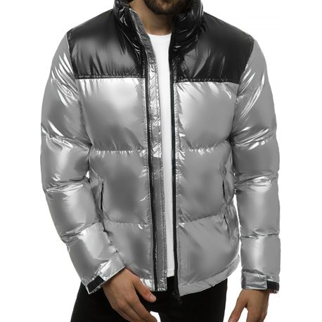 Stylová zimní bunda ve stříbrné barvě JB/JP1188/2Z