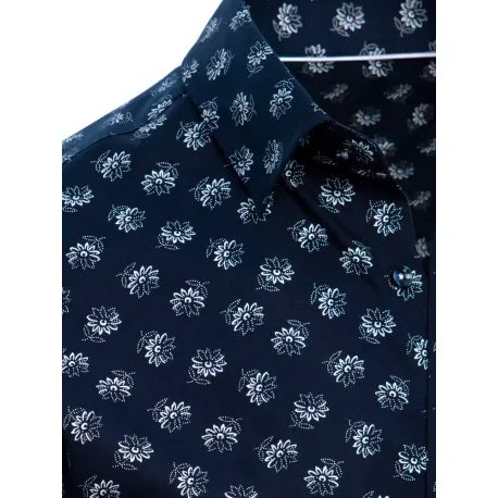 Granátová košile s výrazným květinovým vzorem
