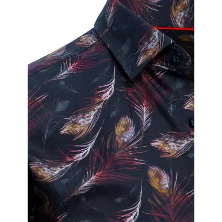 Bavlněná granátová košile s výrazným vzorem