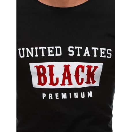 Trendové tričko v černé barvě S1405