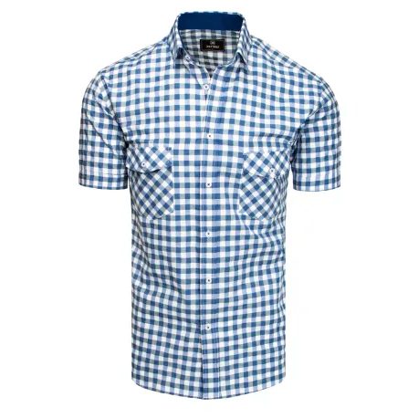Bílo-blankytně modrá károvaná košile