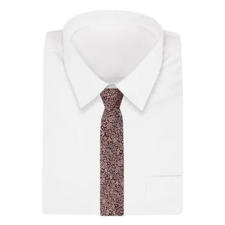 Červeno-hnědá kravata s kvítkami Alties
