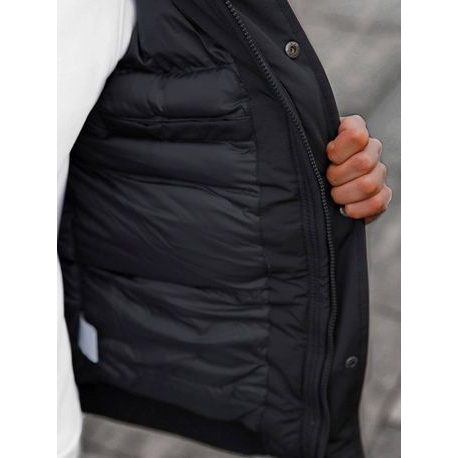 Černá zimní bunda s kapucí JS/M2019/392Z