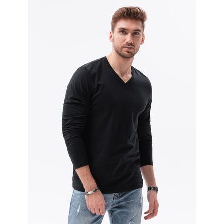Dvojbalení černých triček s dlouhým rukávem a V výstřihem Z41-V4
