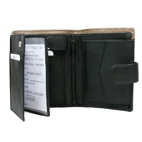 Černo-šedá stylová kožená peněženka