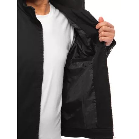 Černá stylová bunda s vyvýšeným límcem