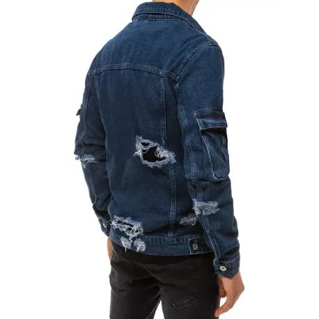 Jedinečná nebesky modrá džínová bunda