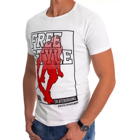 Trendové bílé tričko s potiskem Free Style
