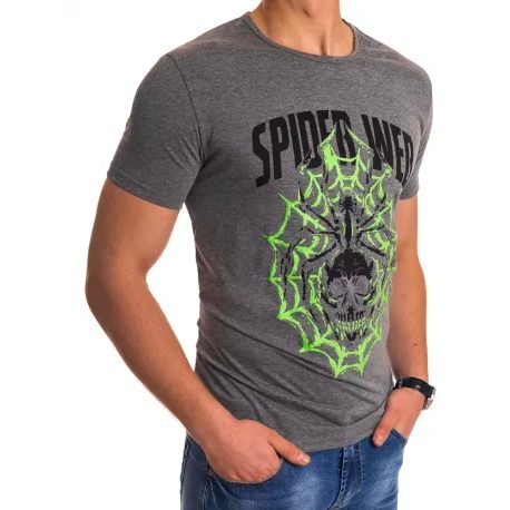 Tmavě šedé tričko s potiskem Spider Web