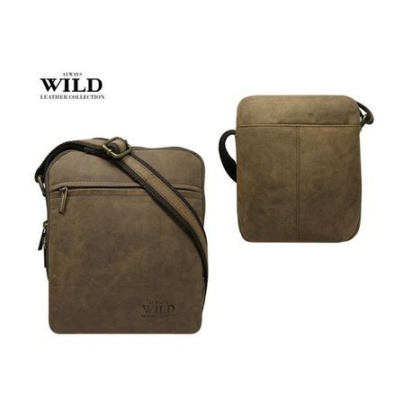 Hnědá kožená stylová taška Wild
