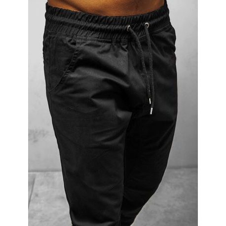 Sportovní pánské černé chino jogger kalhoty O/399Z