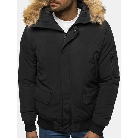 Černá zimní bunda s kapucí JS/M2019/392Z