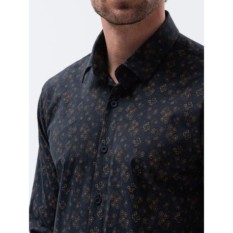 Tmavě granátová elegantní košile s dlouhým rukávem K594