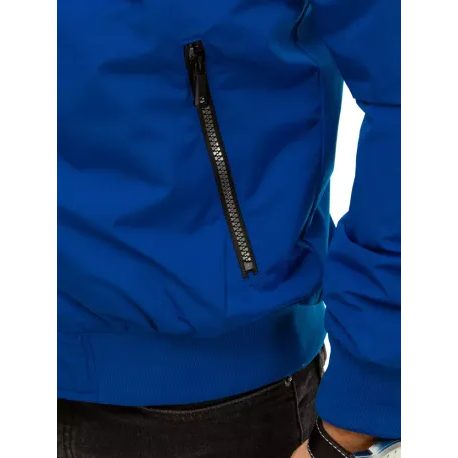 Trendová přechodná bunda v nebesky modrém provedení