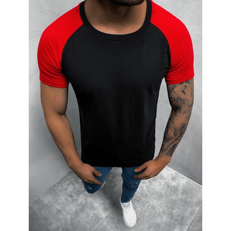 Černo-červené tričko s krátkým rukávem O/1176
