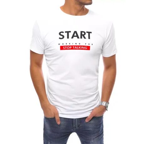 Bílé tričko s nápisem Start