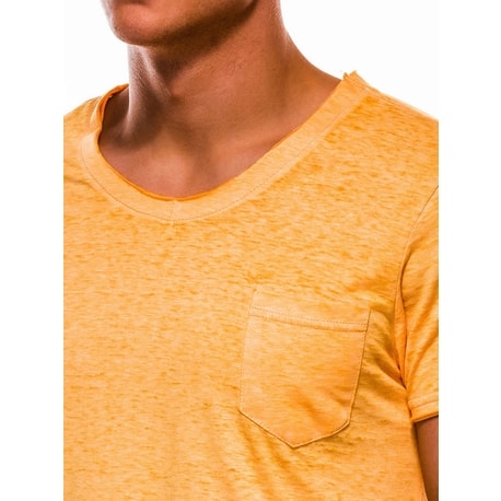 Moderní žluté tričko s kapsou s1051