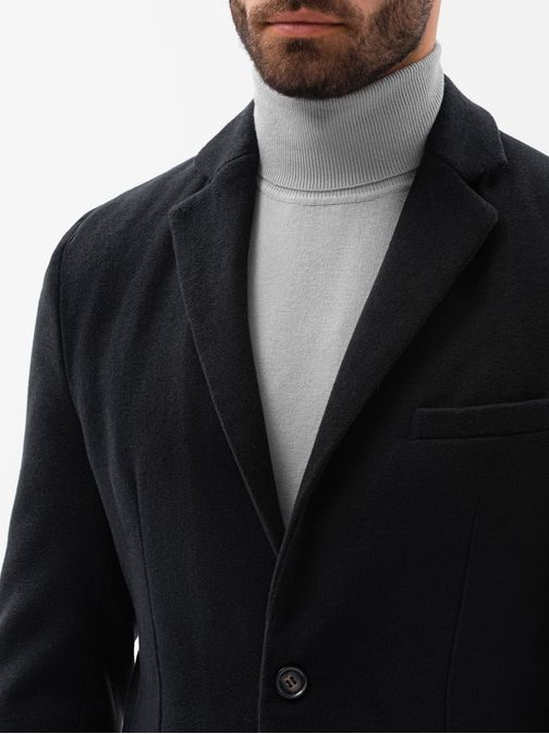 Elegantní černý pánský kabát C432