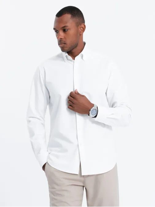 Elegantní bílá košile oxford V1 OM0114