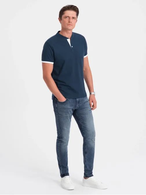Pohodlná trendy granátová polokošile V4 TSCT-0156