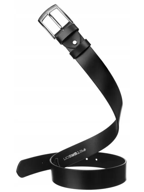 Klasický černý kožený pánský opasek