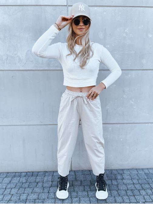 Dámské trendy béžové kalhoty Balloon Fantasy