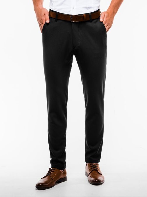 Elegantní pánské chinos kalhoty černé P832