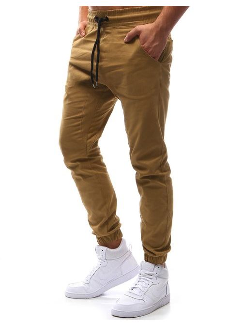 Pánské jogger kalhoty v kamelové barvě