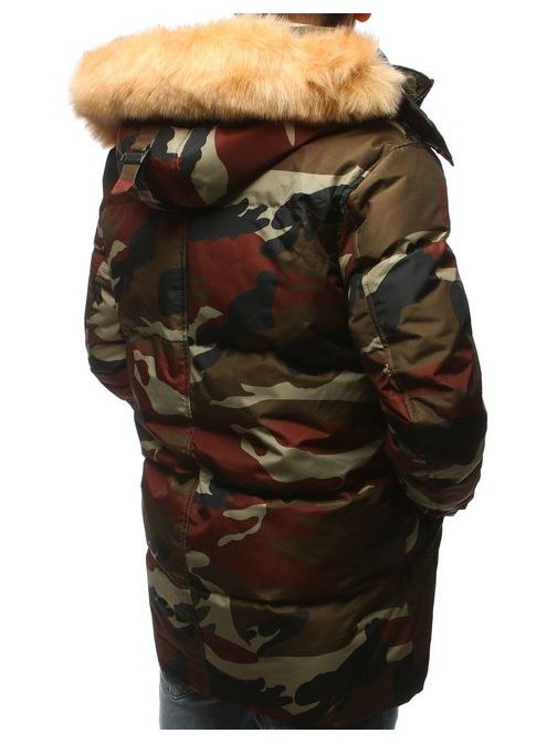 Maskáčová zimní bunda s kapucí