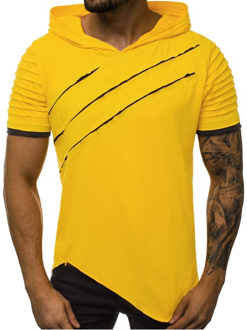 Stylové žluté asymetrické tričko O/1187XZ
