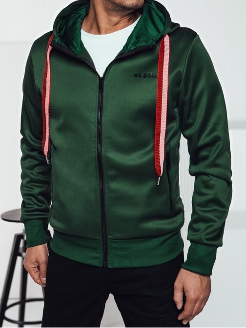 Zajímavá zelená mikina s kapucí