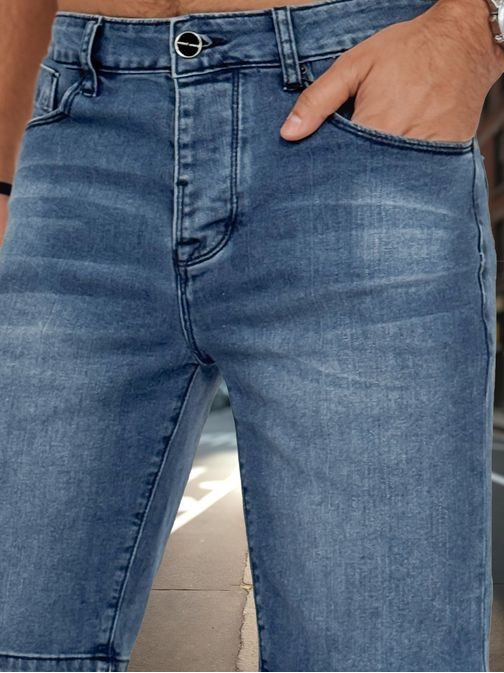 Módní modré pánské džínové šortky