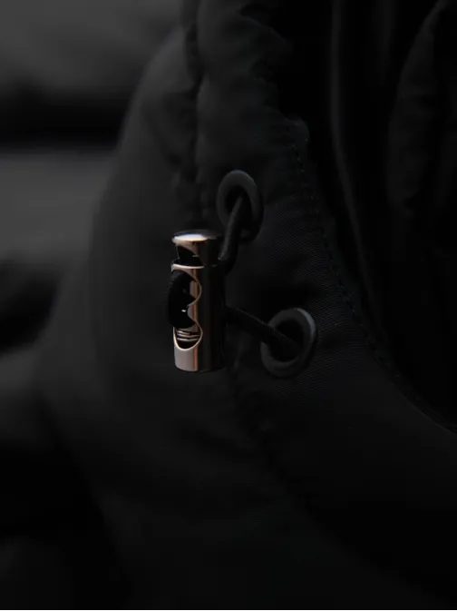 Prošívaná černá lesklá pánská parka V1 JALJ-0266