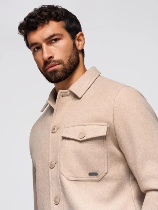 Stylové béžové sako s viskózou V1-JANP-0199