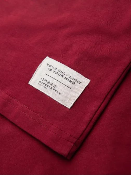 Jedinečné červené tričko s kapsou V2 TSCT-0171