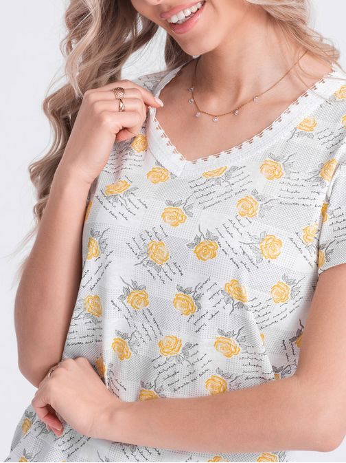 Originální žluté dámské pyžamo růže ULR266
