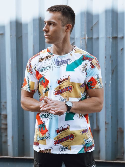 Nadčasové bílé tričko s trendy potiskem