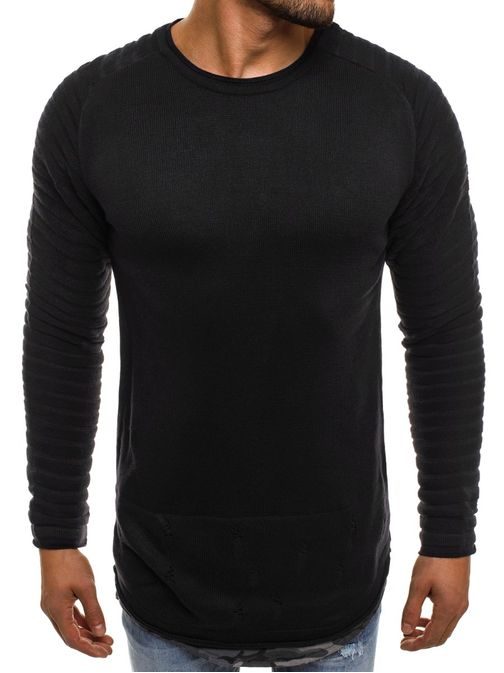 Černý módní svetr B9032S