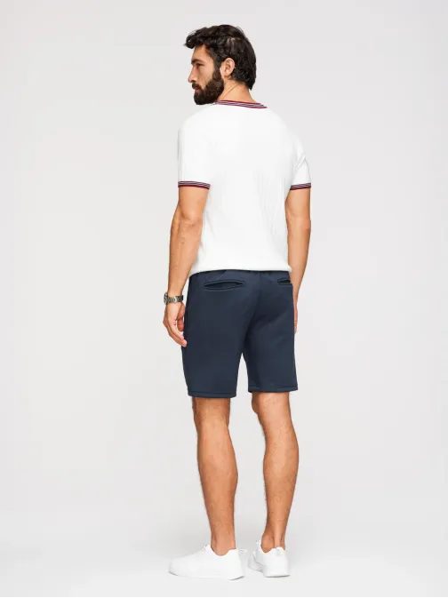 Trendy tmavě modré pánské šortky s logem V4 SRBC-0153