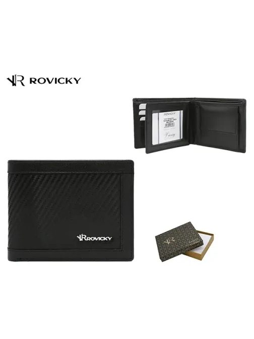 Stylová pánská černá peněženka Rovicky